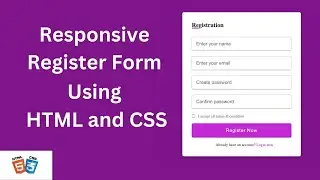 How to Create Register Form Using HTML CSS | Sign Up Form