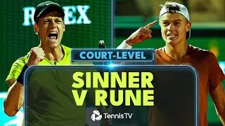 EPIC Jannik Sinner vs Holger Rune Court-Level Highlights | Monte Carlo 2023