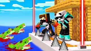 🥶 Zombie Shark Vs Best Defence Base In Minecraft....