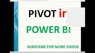 Pivot in Power BI