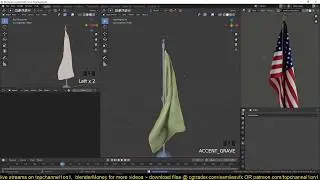 modeling and texturing a desk flag in blender and substance painter