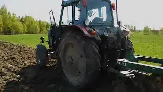Дисковая борона на МТЗ 80-дискуем огород!!