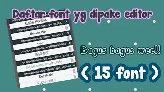 Daftar 15 font yang dipake editor pro! Bagus bagus wee!!