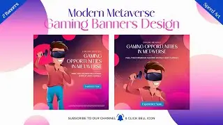 Photoshop Tutorial: How to Design Quick 2 Modern Metaverse Banner Posters - #posterdesign