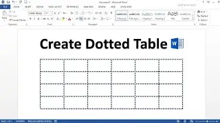 How to Create Dotted Table In MS Word