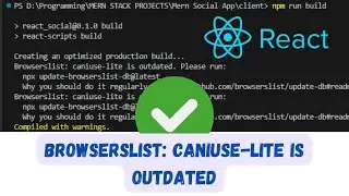 Browserslist: caniuse-lite is outdated. Please run: npx update-browserslist-db@latest