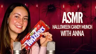 ASMR Halloween Candy Munch 🍭 Crinkly Wrappers, Sweet Bites & Spooky Tingles 🎃