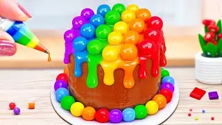 Rainbow Fondant Chocolate Cake Using KITKAT 😍🌈 How To Make Perfect Miniature Cake By Mini Treats 🍭