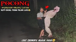 Prank pocong ngerjain orang latah || auto gagal prank paling lucu😂 || lihat endingnya ngakak parah😂