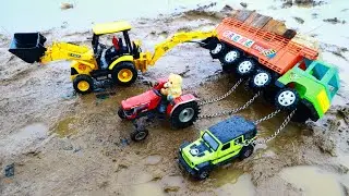 Power Dumper Truck Accident Pulling Out Jcb 3dx Jimny Jeep Car Mahindra Tractor ? jcb Cartoon CS Toy