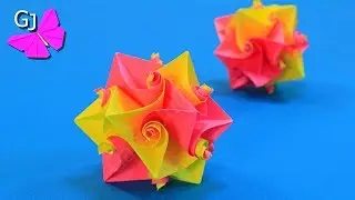 Kusudama paper ball without glue