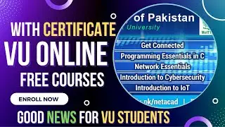 VU Free Courses | VU Online Free Course With Certificates | VU Free Courses mai apply kese kery