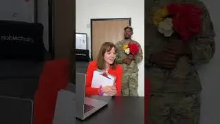 The wife didn't recognize the military lover standing right behind her! #shorts