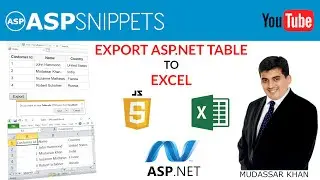 Export ASP.Net Table to Excel using JavaScript