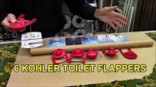 6 Kohler Toilet Flappers - 3, Rubber & Plastic Bar, Ball, Shark Fin, Flat