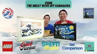 Review of LEGO 31208 The Great Wave Off Kanagawa, speed build and comparison with LEGO 21333