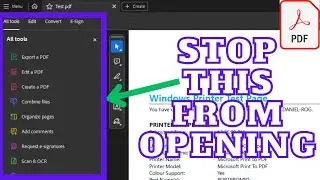 Stop Adobe from opening Tools menu