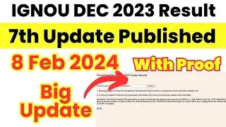 (Breaking News) IGNOU December 2023 Exam Result 7th Update Published | ignou result update 2023