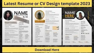 Latest Resume or CV Design template 2023 | Resume 2023 | CV Design 2023 | Corporate Resume design