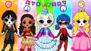 If Elsa, Anna and Ladybug have a birthday Trend Fashion || Paper Doll