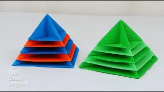 Simple origami a PAPER PYRAMID is made without glue