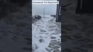 Dangerous flooding at Middle Beach, Kennebunk, Maine on Jan. 10, 2024 #flooding #weather #maine