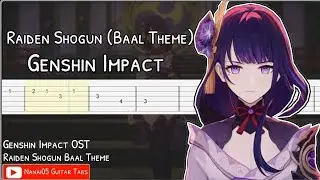 Raiden Shogun - Baal Theme Guitar Tab Tutorial (Genshin Impact)