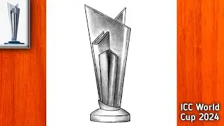 T20 world cup 2024 trophy drawing || How to draw t20 world cup 2024 trophy || T20 world cup 2024