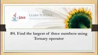 #bluejava #java #javaprogramming To find the largest of three numbers using Ternary Operator