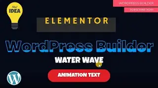 Elementor Water Wave Animation Text Video | WordPress Builder Tutorial