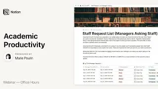 Notion Office Hours: Academic Productivity 📗