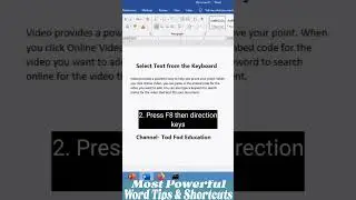 Select text from keyboard #microsoft #word #msword #computer #education #shorts #microsoftword