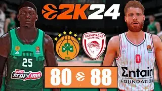 PANATHINAIKOS vs. OLYMPIACOS | EUROLEAGUE 2K24 REALISTIC GAMEPLAY