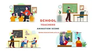 School Teachers Animation Scene After Effects Template