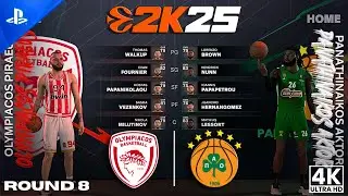 GREEK DERBY: OLYMPIACOS vs PANATHINAIKOS | EUROLEAGUE 2K25 PS5 [4K60] ULTRA Realistic Gameplay