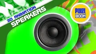 Green Screen Audio Engine Music Speakers - 3D Animation PixelBoom