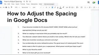 How to Adjust Spacing in Google Docs