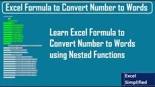 Learn Excel Formula to convert Number to Words