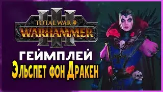 Геймплей Эльспет фон Дракен в Total War WARHAMMER 3 в дополнением Троны Разложения (на русском)