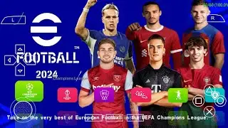 eFootball PES 2024 PPSSPP Real Faces Camera PS5 Android Offline Full Update Transfers & Kits 2023/24