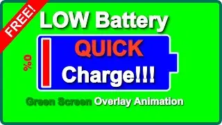 ✅ Green Screen BATTERY QUICK Charging Under 20 percent Animation VFX Chroma key (baterai low)