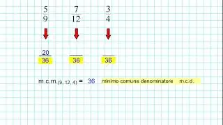 Riduzione di frazioni allo stesso denominatore