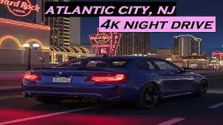 Atlantic City, New Jersey | 4k Night Driving