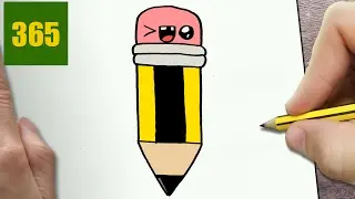 HOW TO DRAW A PENCIL CUTE, Easy step by step drawing lessons for kids