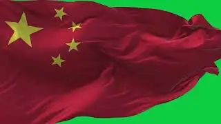 🚩China Flag Waving | GREEN SCREEN & CHROMA MATTE🚩