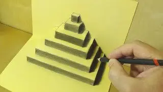 Trick Art Drawing: The Pyramid Illusion - Pop-up Papercraft