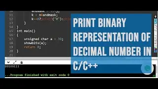 Print Binary Representation of Decimal Number in C/C++