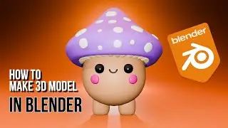 Mushroom Character Blender  3D Modeling video [ Timelapse ]