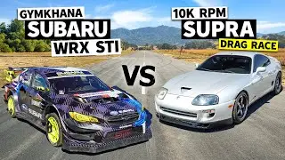 10,000 rpm Supra (With 1,100hp) Races Travis Pastrana’s 862hp Subaru WRX STI Gymkhana Car