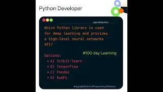 Which Python library is used for deep learning and provides a high-level neural networks API? In ML?